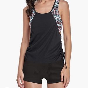Sleeveless Blousy Tankini Short Bikini